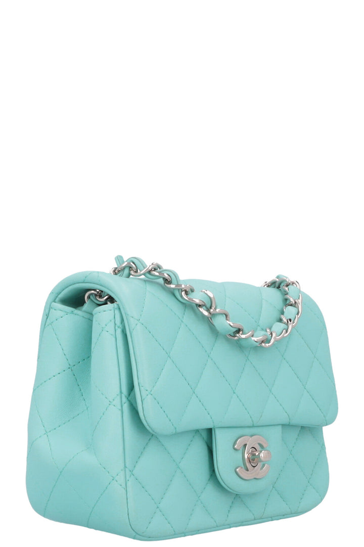 CHANEL Mini Square Crossbody Bag Blue