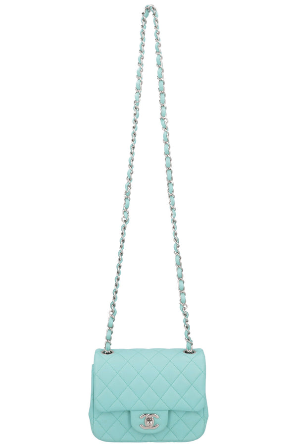 CHANEL Mini Square Crossbody Bag Blue