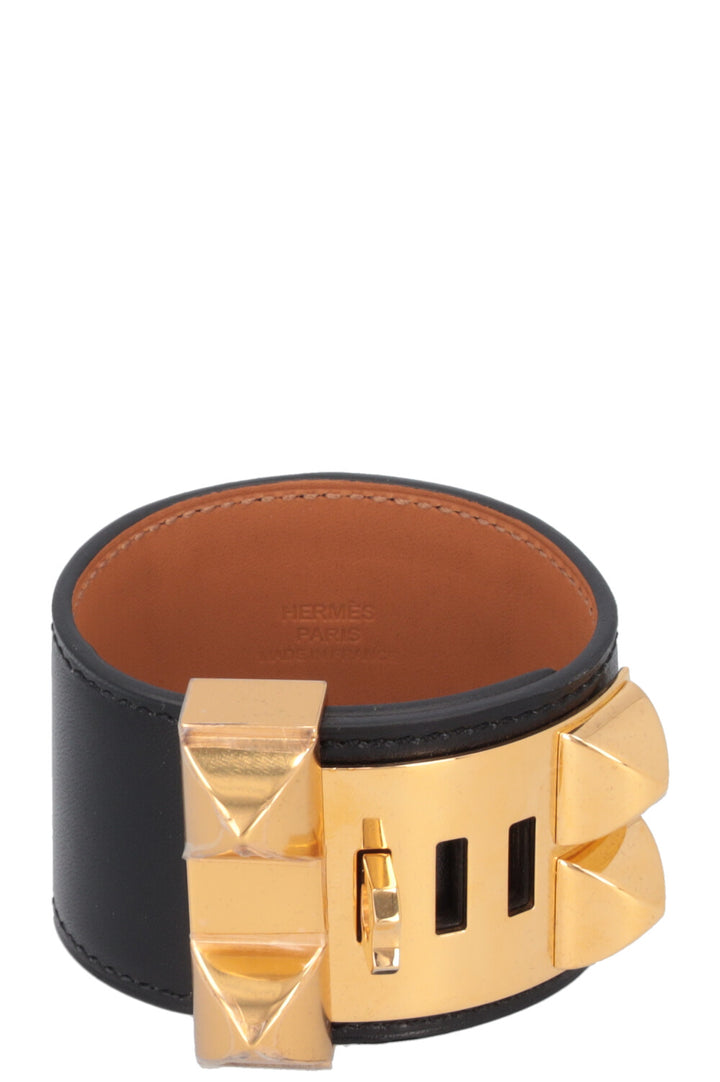 HERMÈS Collier de Chien Bracelet Black Gold