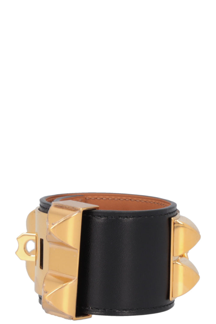 HERMÈS Collier de Chien Bracelet Black Gold