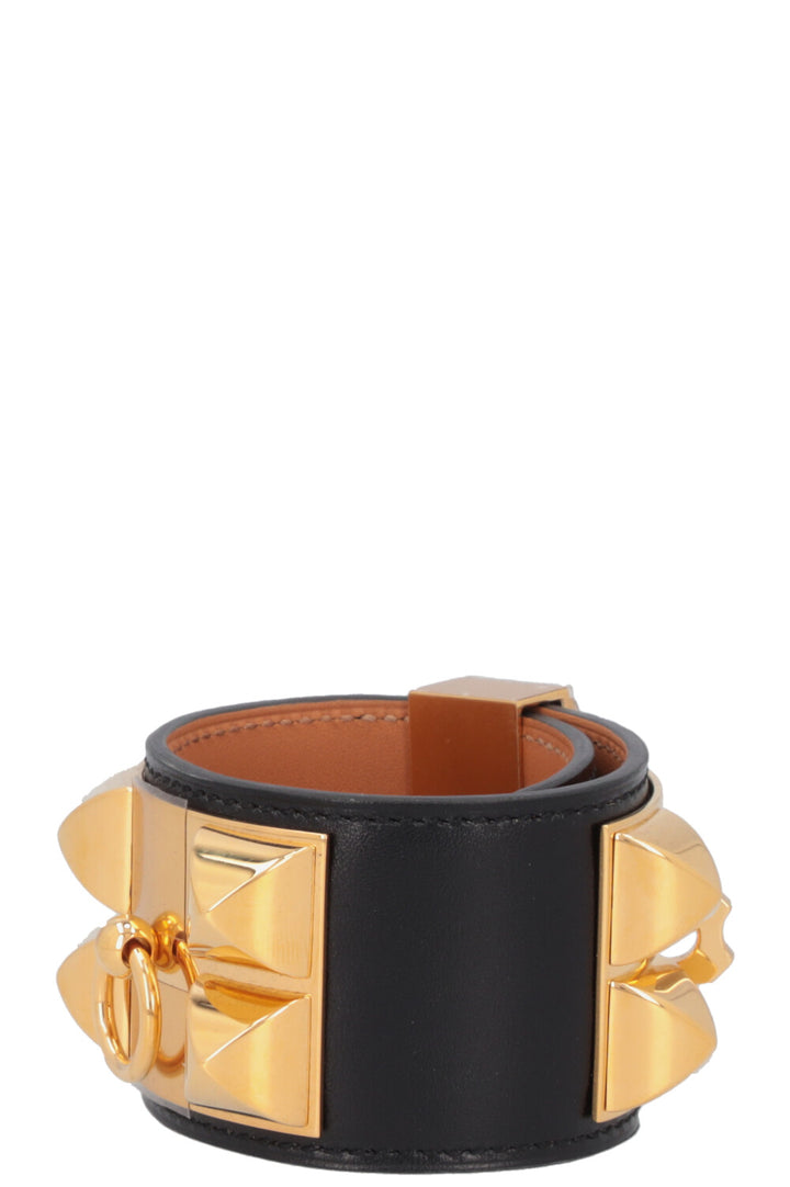 HERMÈS Collier de Chien Bracelet Black Gold