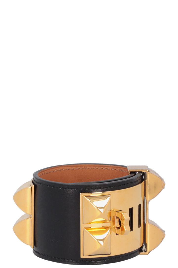 HERMÈS Collier de Chien Bracelet Black Gold