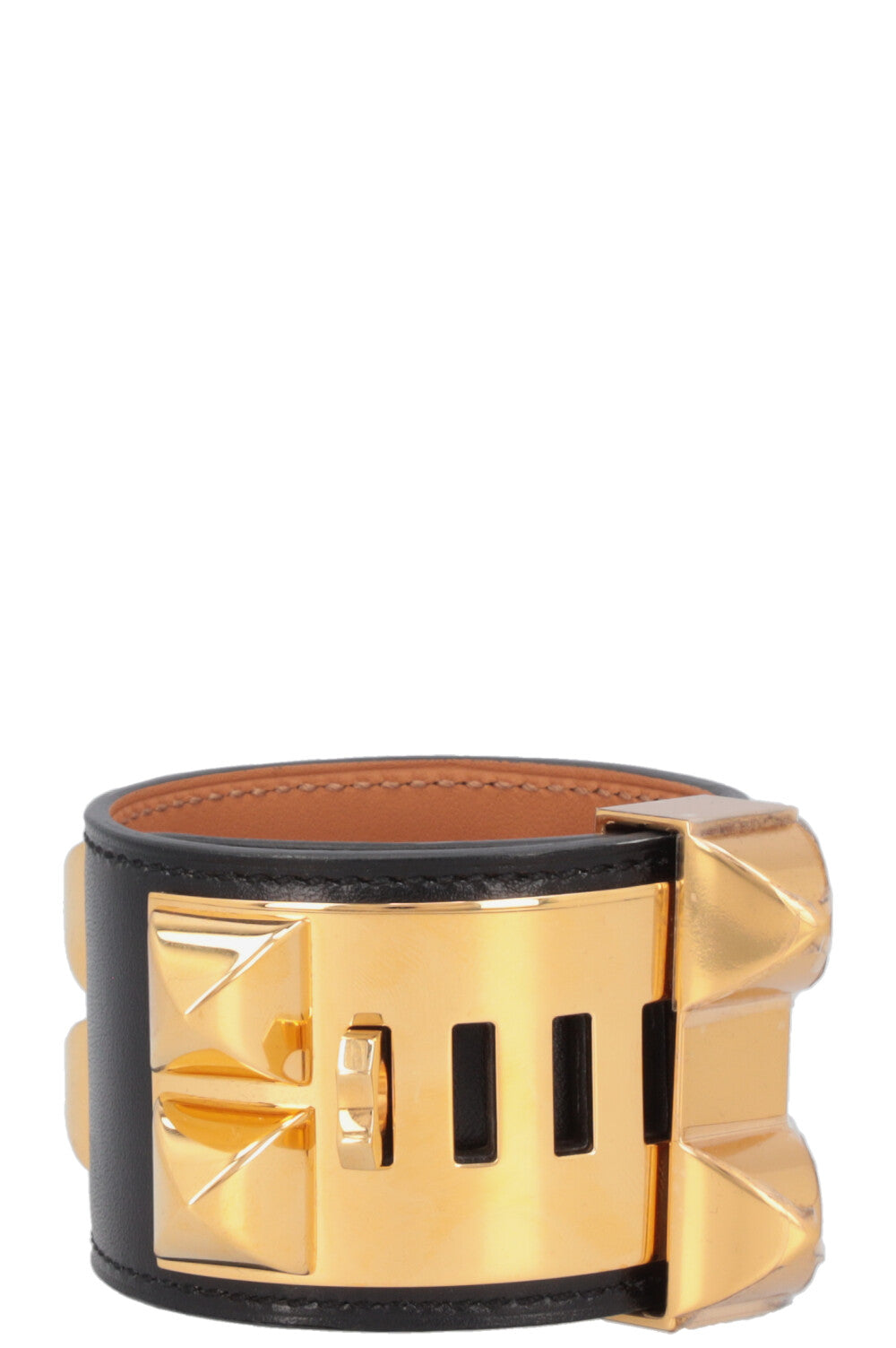 HERMÈS Collier de Chien Bracelet Black Gold
