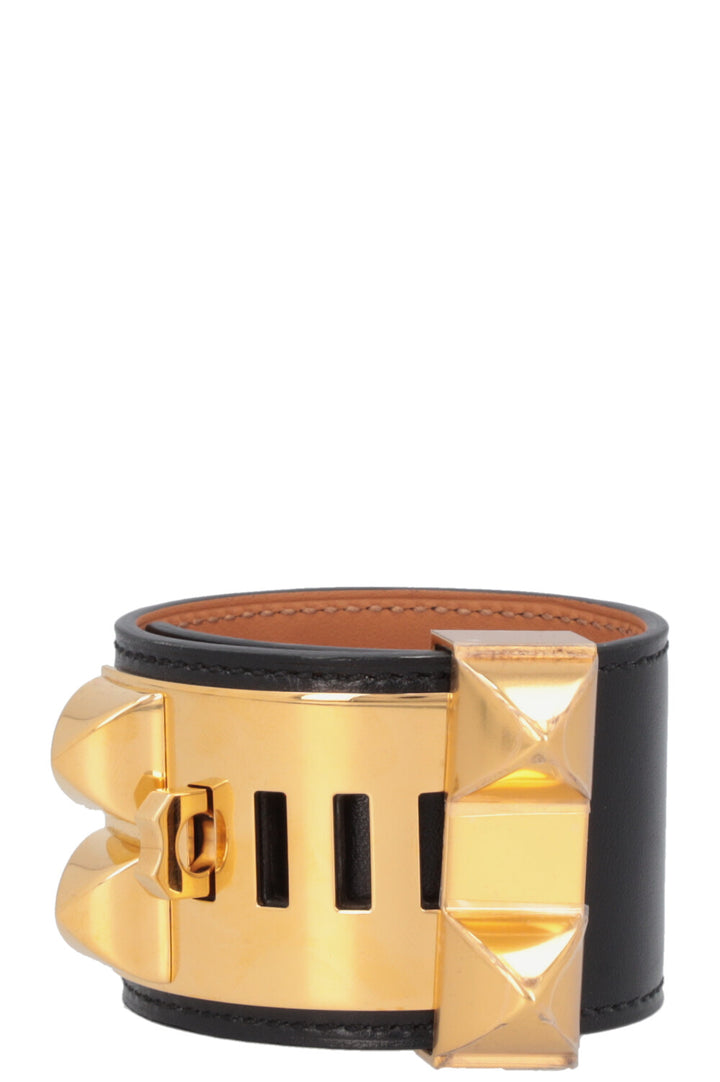 HERMÈS Collier de Chien Bracelet Black Gold