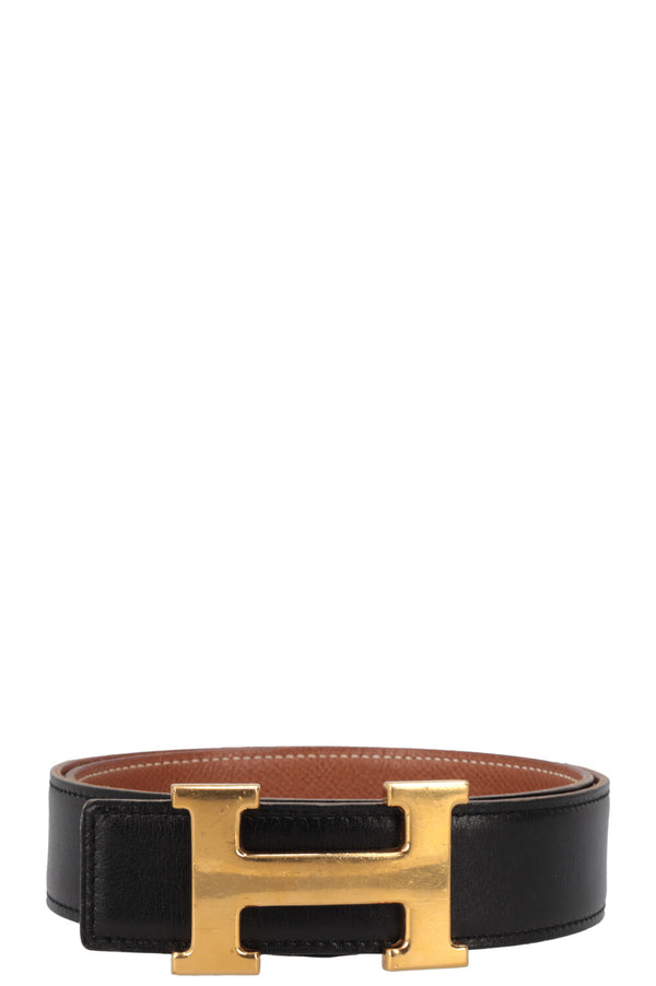 HERMÈS Constance H Belt 32 Black Gold