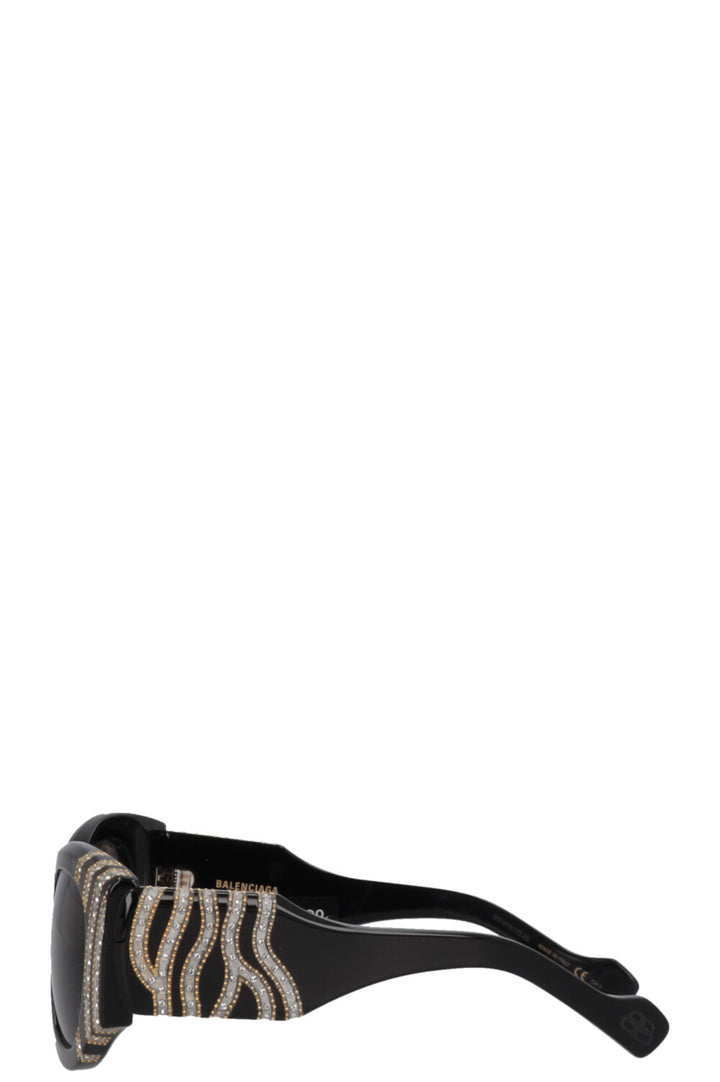 BALENCIAGA BB0070S Zebra Strass Sunglasses Black