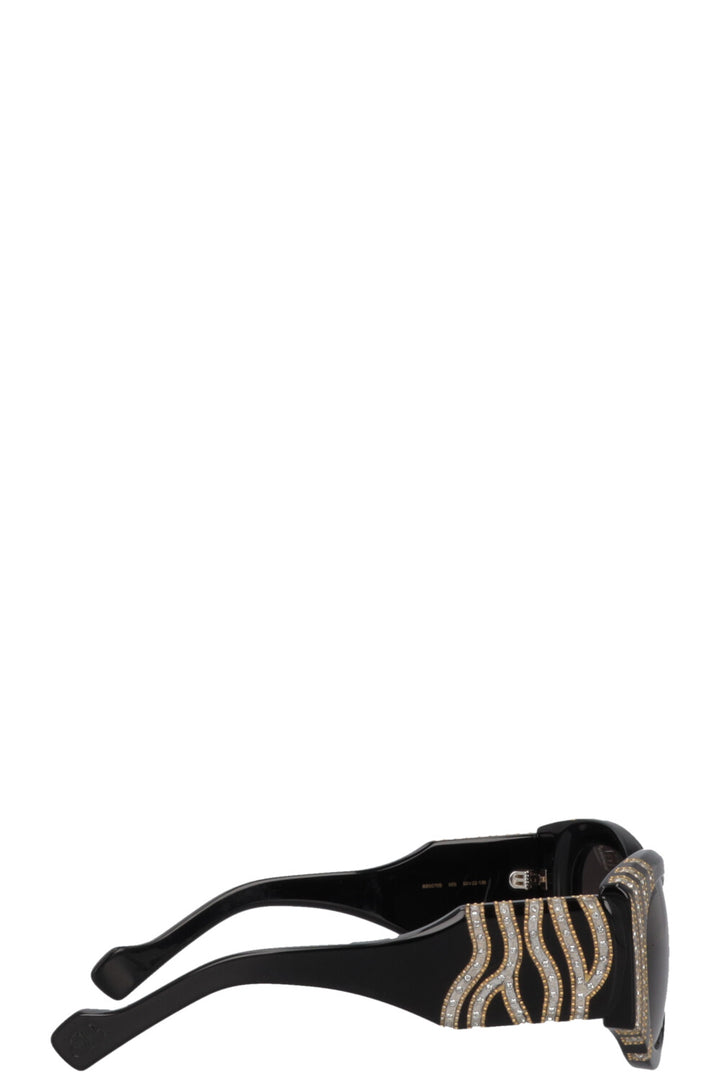 BALENCIAGA BB0070S Zebra Strass Sunglasses Black