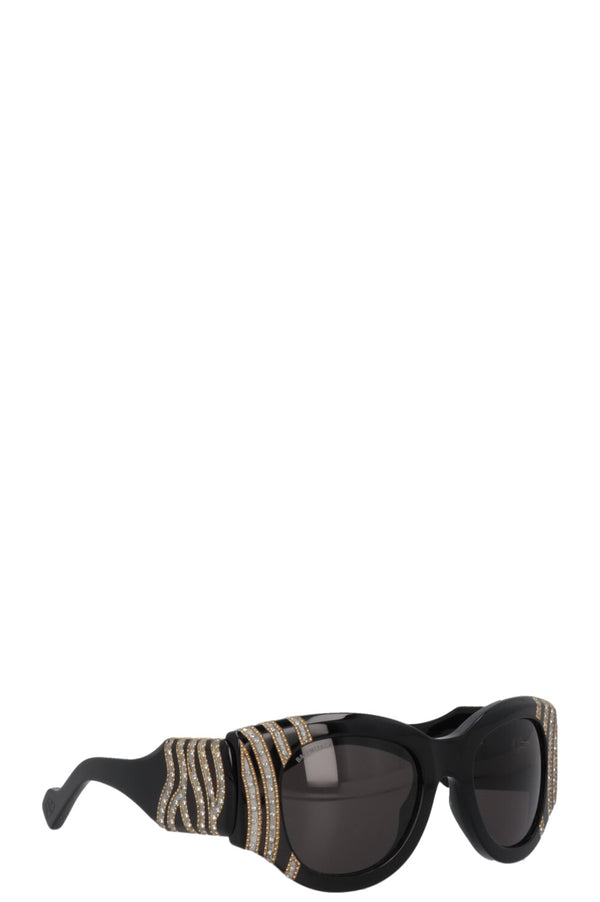 BALENCIAGA BB0070S Zebra Strass Sunglasses Black