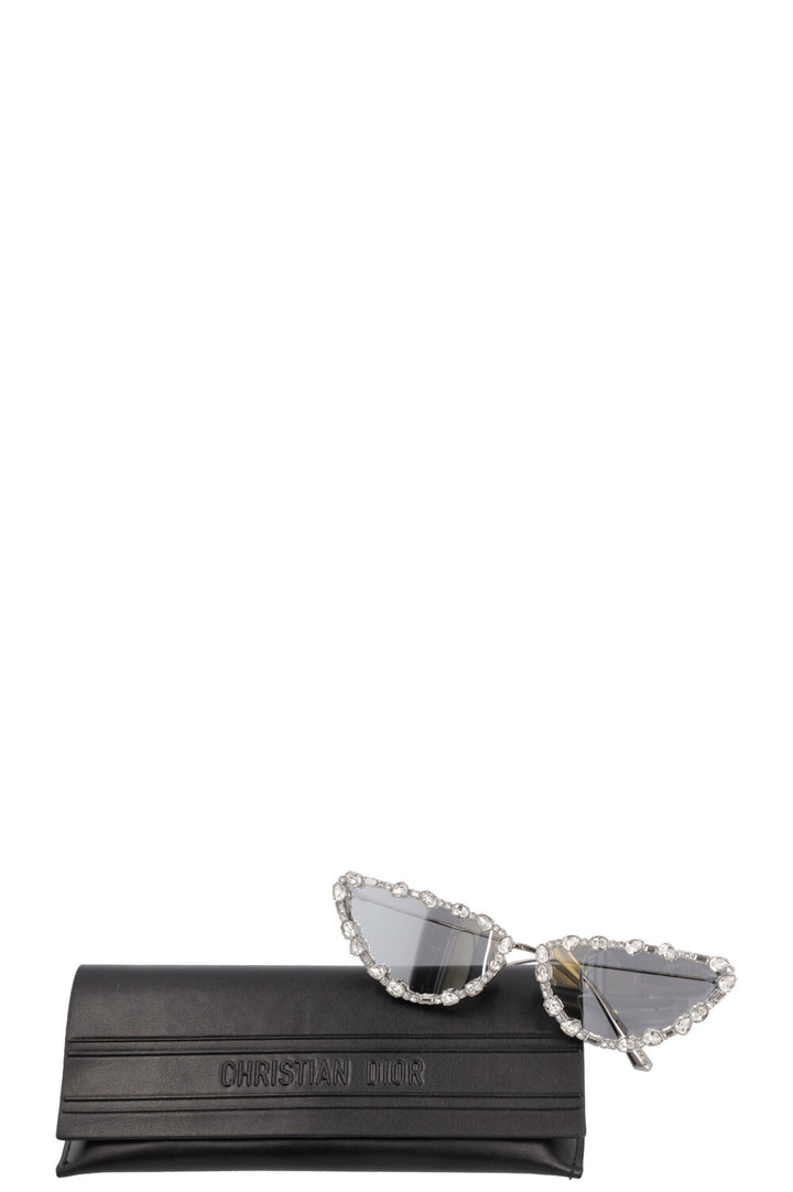 CHRISTIAN DIOR MissDiorB1U Crystal Sunglasses Silver