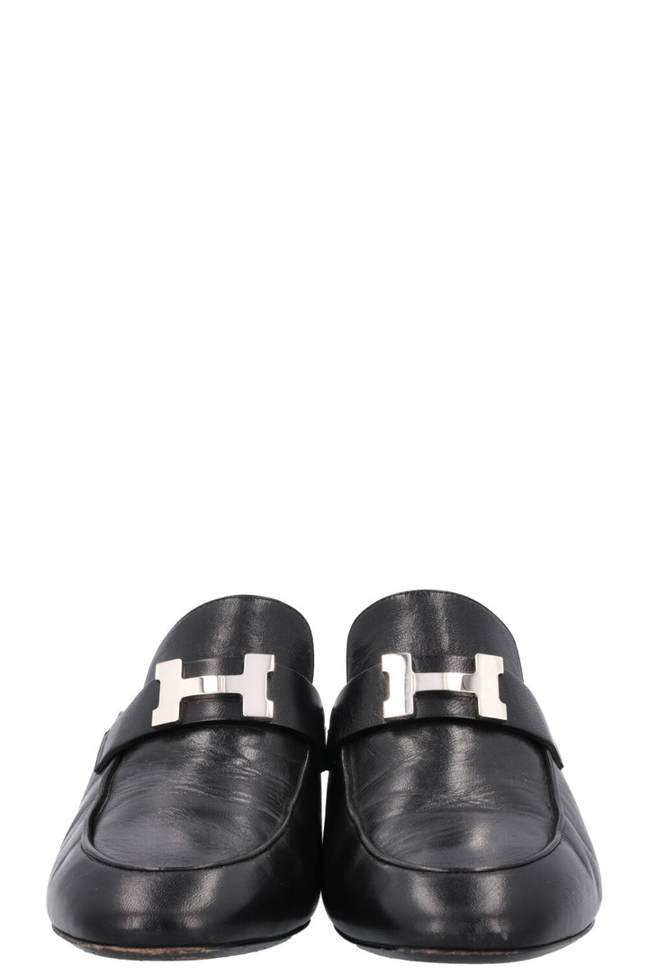HERMÈS Paradis Mules Heels Black &amp; Green