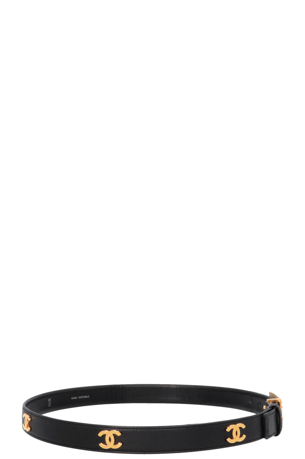 CHANEL 1997 CC Logo Belt Black