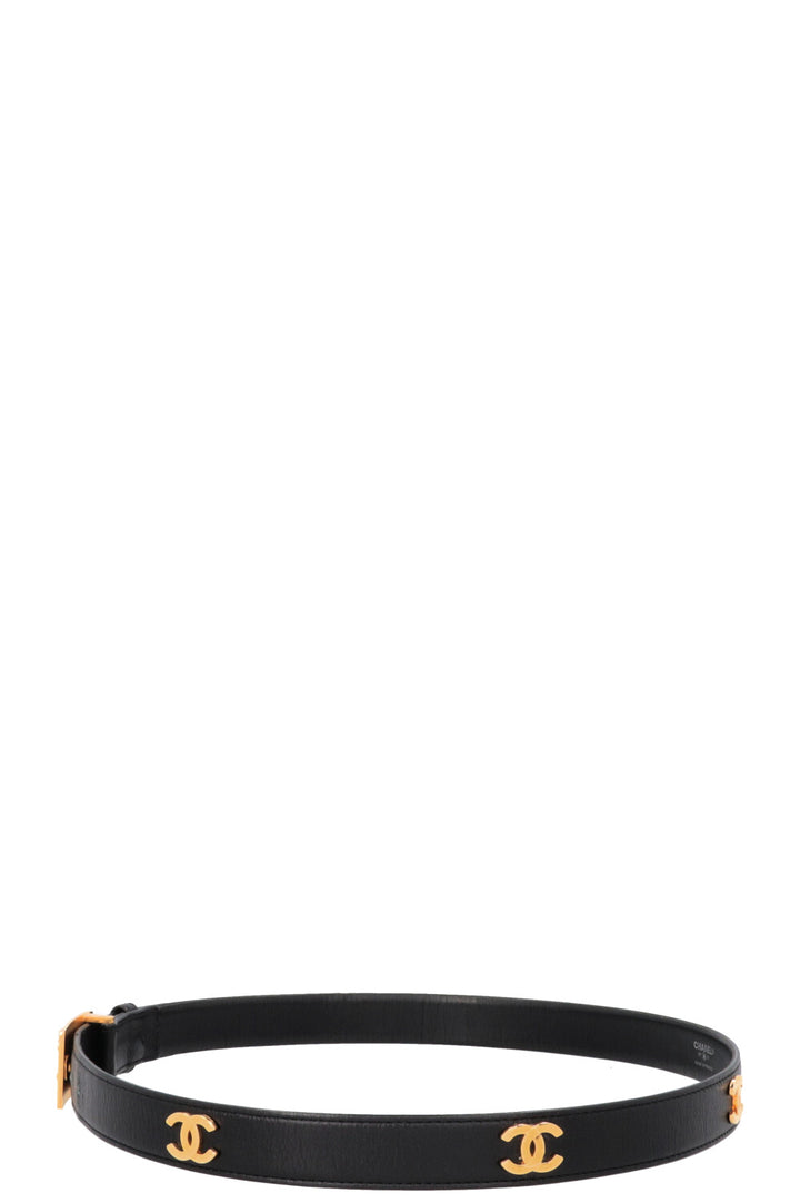 CHANEL 1997 CC Logo Belt Black