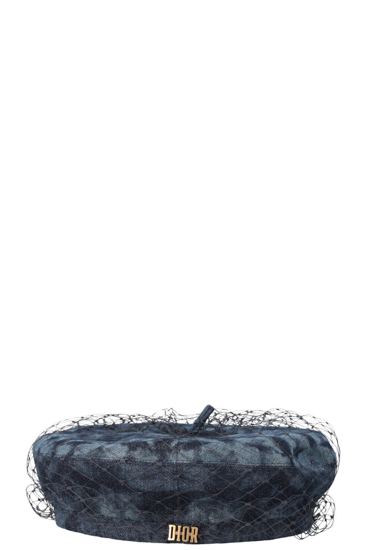CHRISTIAN DIOR Tie Dye Arty Beret Denim Blue