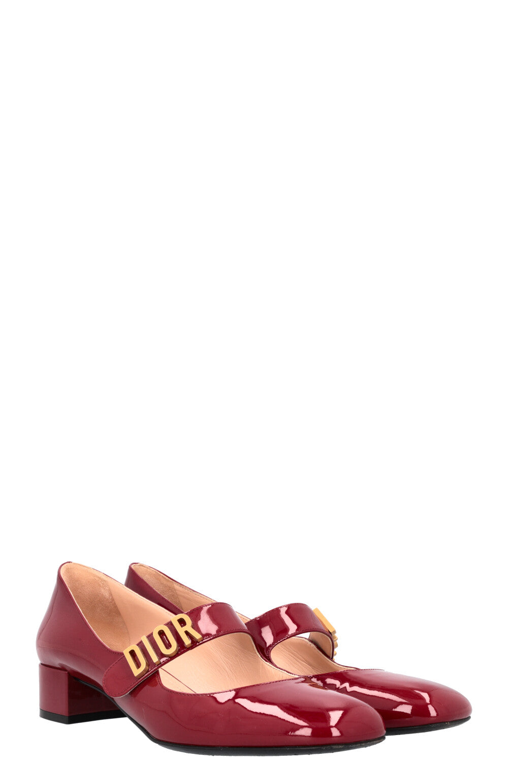 CHRISTIAN DIOR Baby-D Mary Jane Heels Burgundy