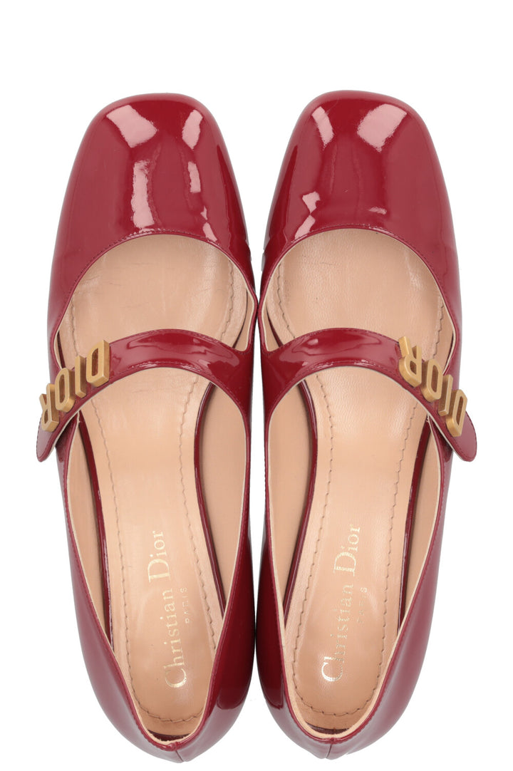 CHRISTIAN DIOR Baby-D Mary Jane Talons Bordeaux