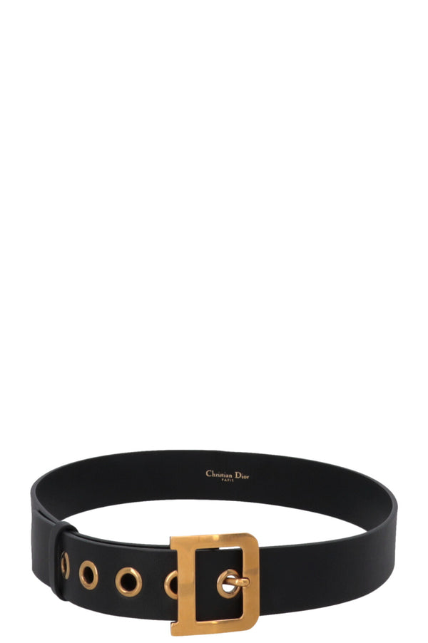 Ceinture CHRISTIAN DIOR D-Fence en cuir noir