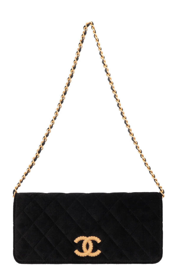 CHANEL 2023 Crossbody Bag Velvet Black