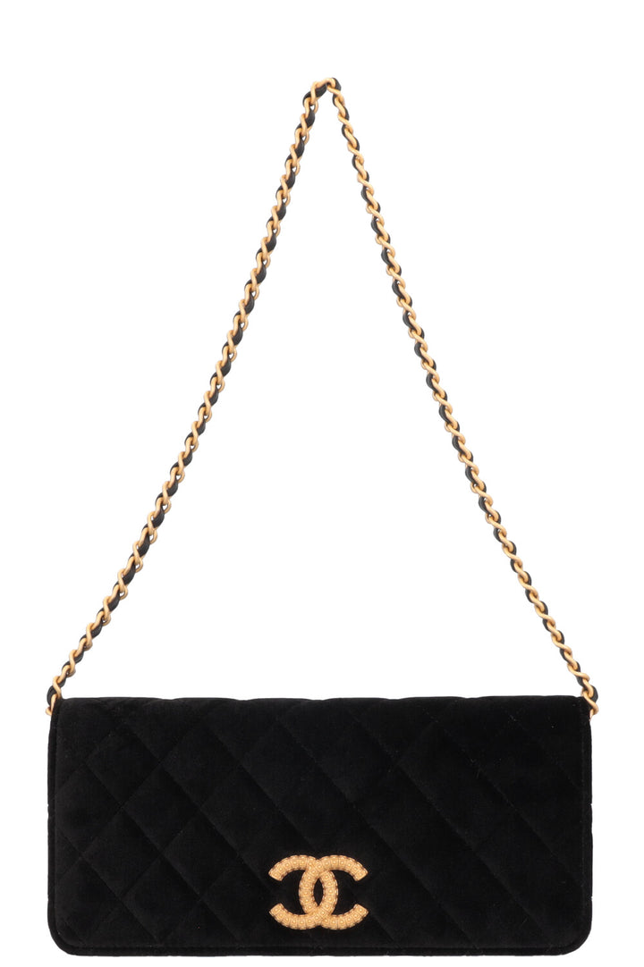 CHANEL 2023 Crossbody Bag Velvet Black