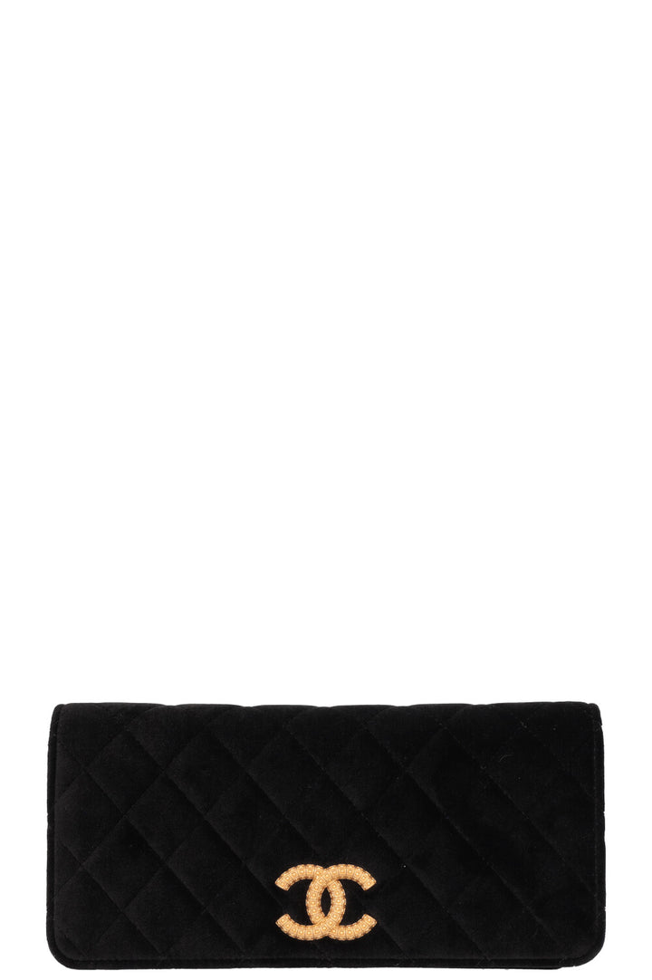 CHANEL 2023 Crossbody Bag Velvet Black
