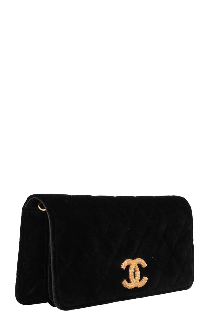 CHANEL 2023 Crossbody Bag Velvet Black
