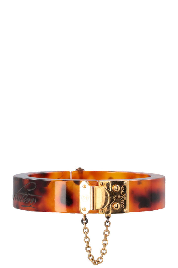 LOUIS VUITTON Lock Me Tortoise Resin Bracelet Brown