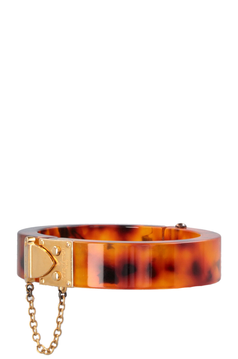 LOUIS VUITTON Lock Me Tortoise Resin Bracelet Brown
