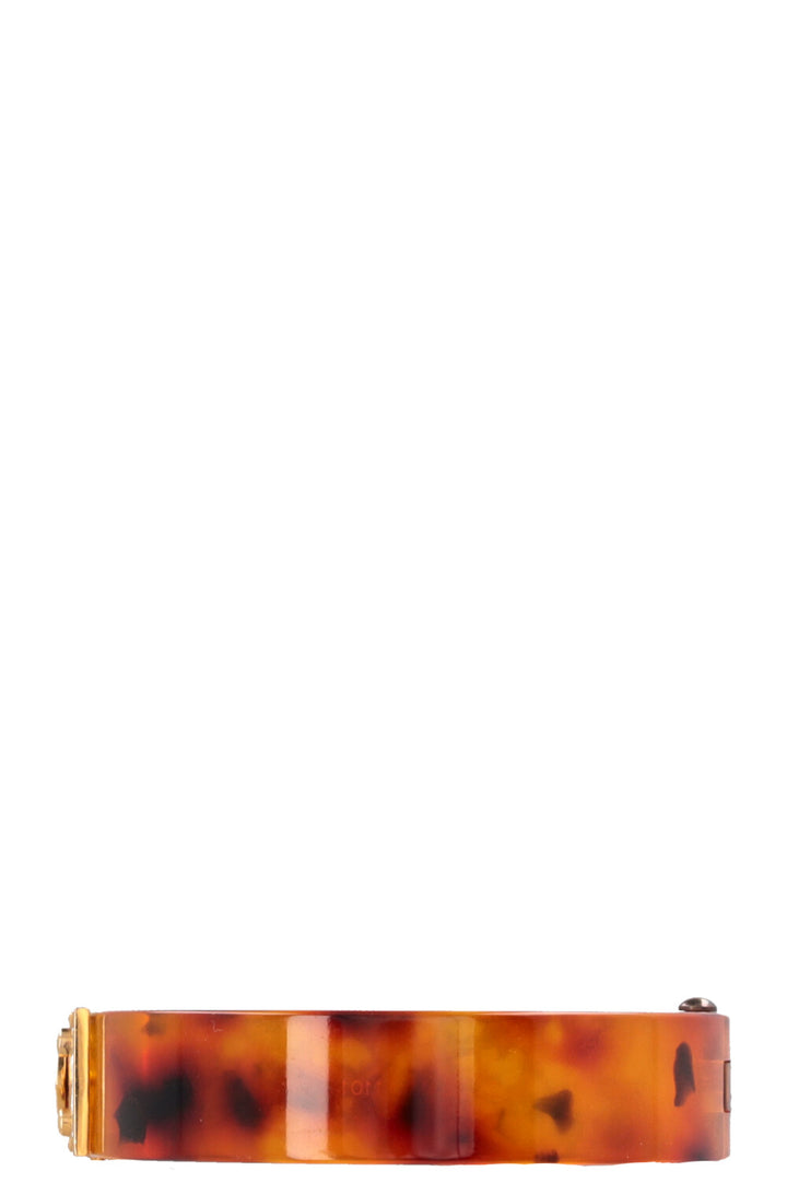 LOUIS VUITTON Lock Me Tortoise Resin Bracelet Brown