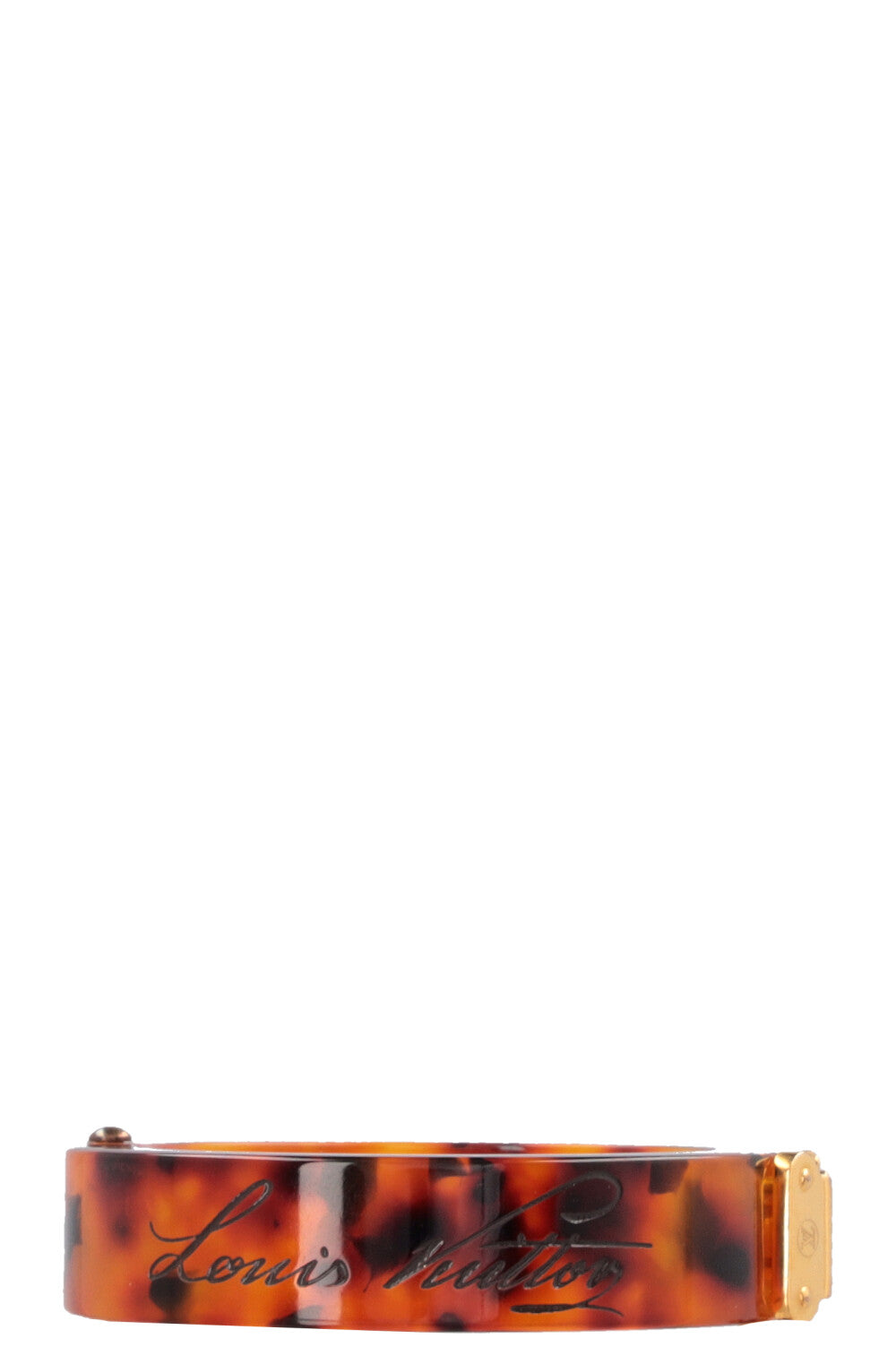 LOUIS VUITTON Lock Me Tortoise Resin Bracelet Brown