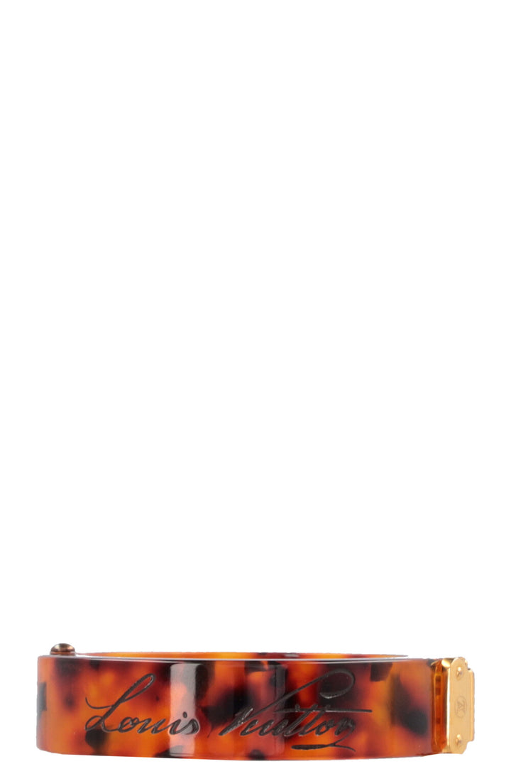 LOUIS VUITTON Lock Me Tortoise Resin Bracelet Brown