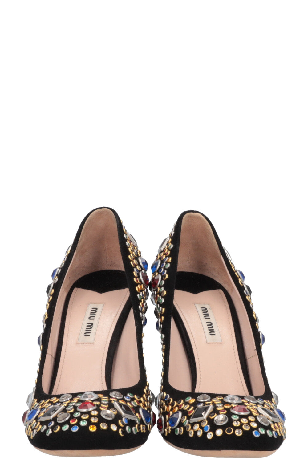 MIU MIU Heels Crystals Multicolor Black