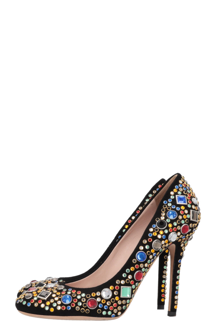 MIU MIU Heels Crystals Multicolor Black