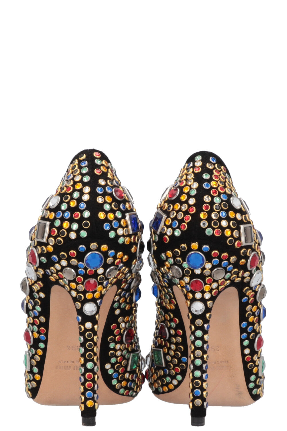 MIU MIU Heels Crystals Multicolor Black