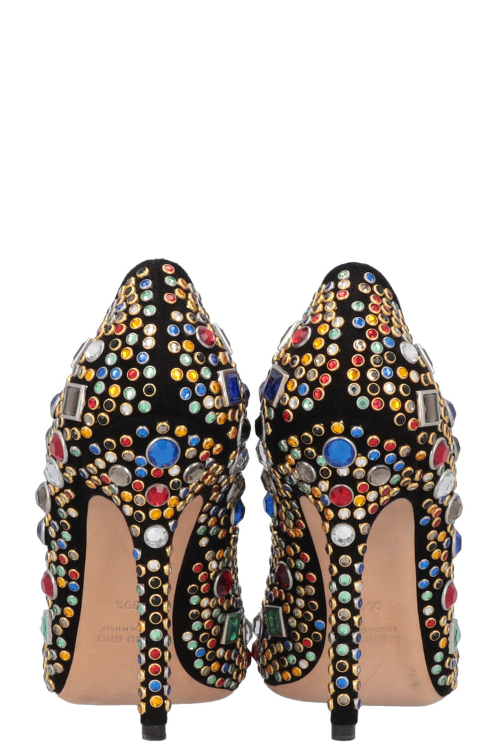 MIU MIU Heels Crystals Multicolor Black