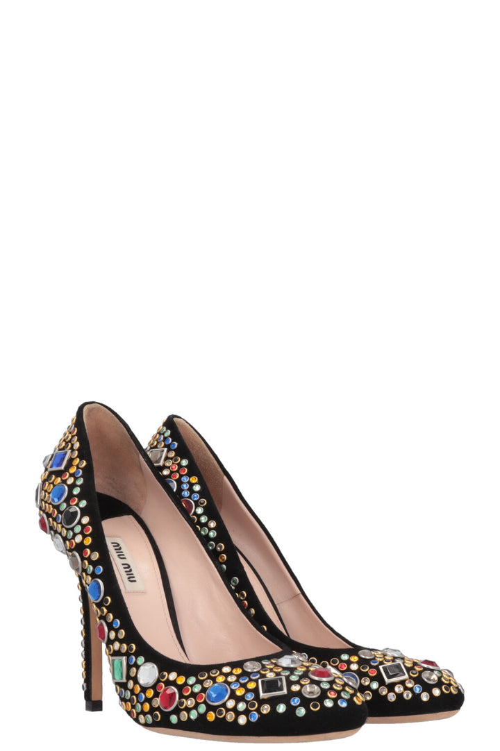 MIU MIU Heels Crystals Multicolor Black