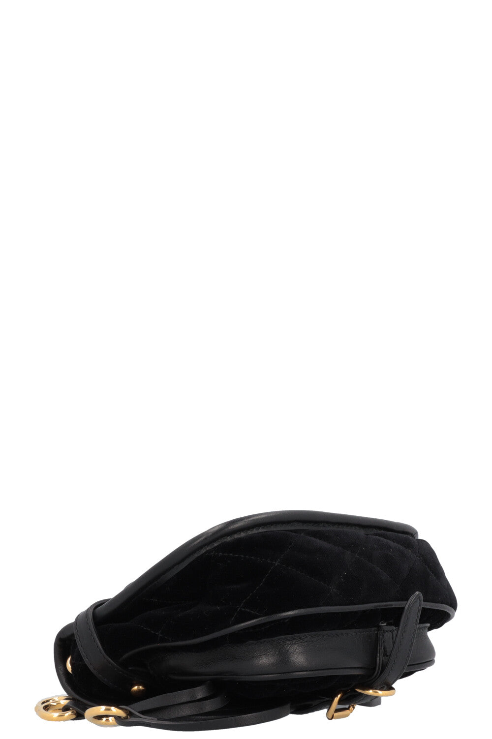 PRADA Quilted Ring Belt Bag Velvet Black