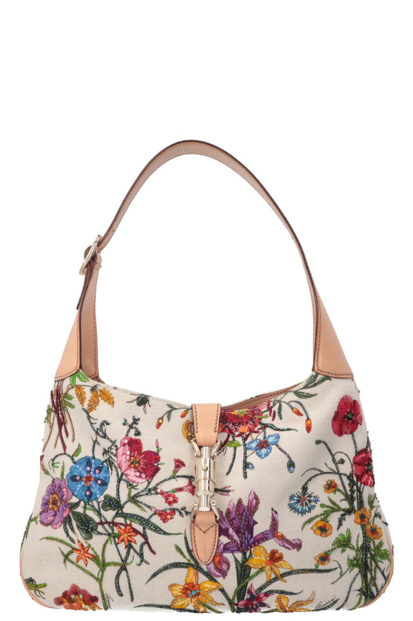 GUCCI Beaded Flora Jackie Canvas