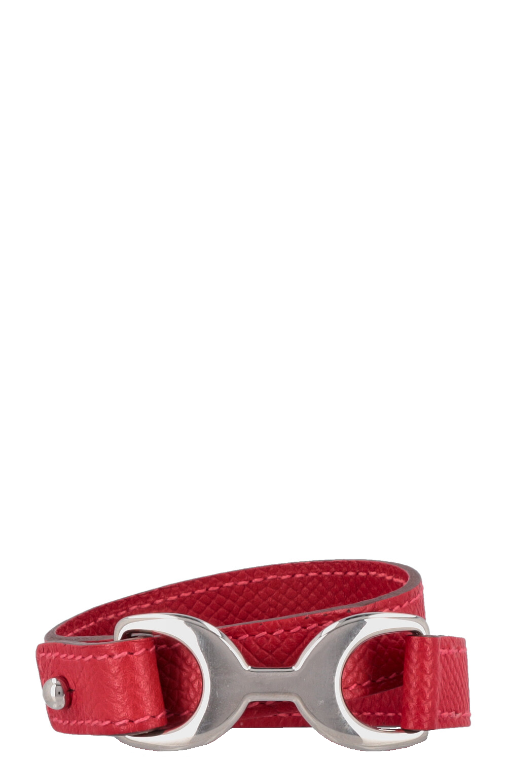 HERMÈS Double Tour Pavane Bracelet Epsom Red
