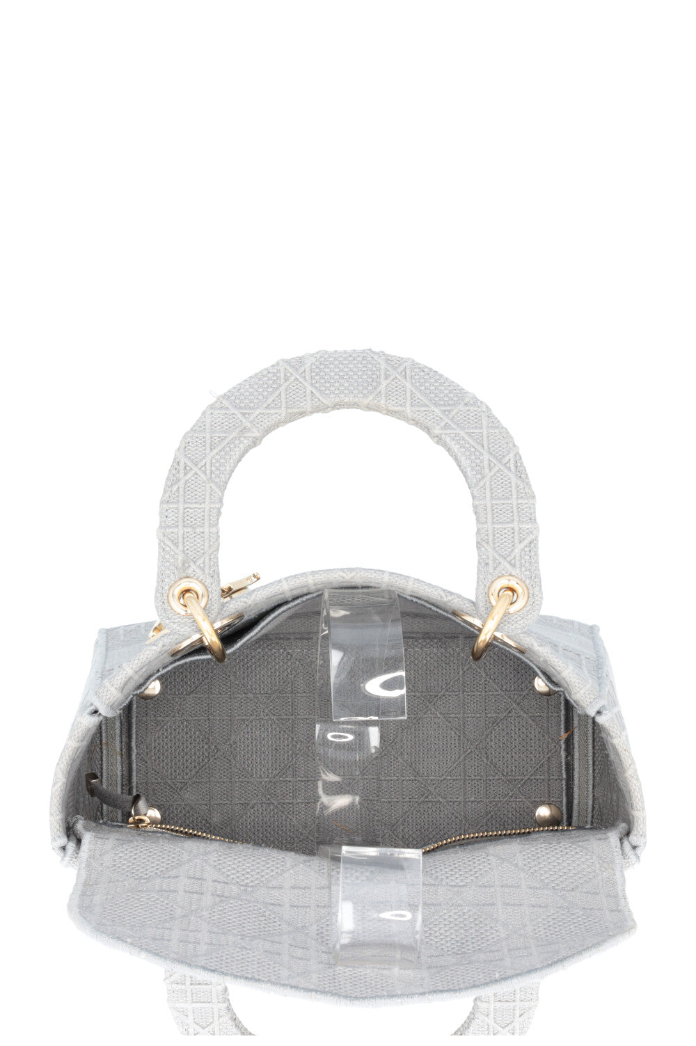 CHRISTIAN DIOR Lady D-Lite Cannage Canvas Grey