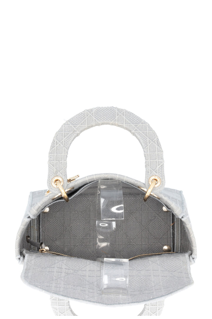 CHRISTIAN DIOR Lady D-Lite Cannage Canvas Grey