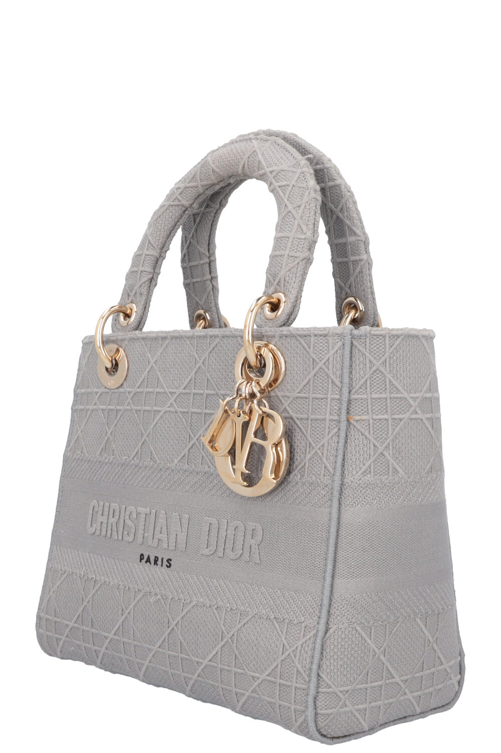 CHRISTIAN DIOR Lady D-Lite Cannage Canvas Grey