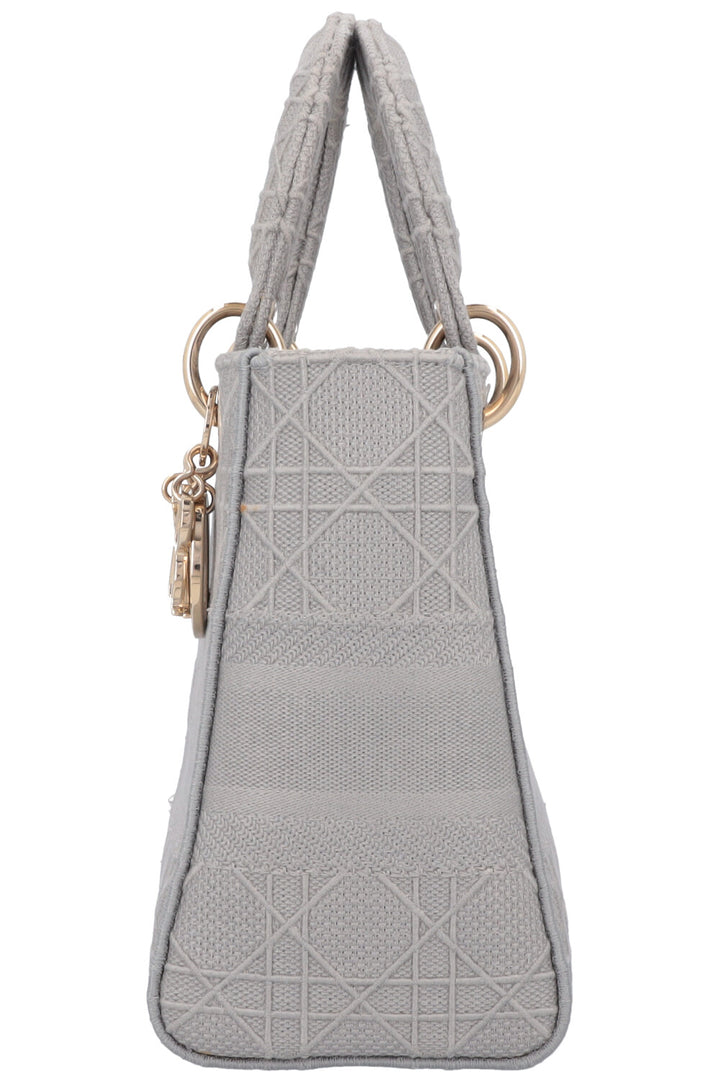 CHRISTIAN DIOR Lady D-Lite Cannage Canvas Grey