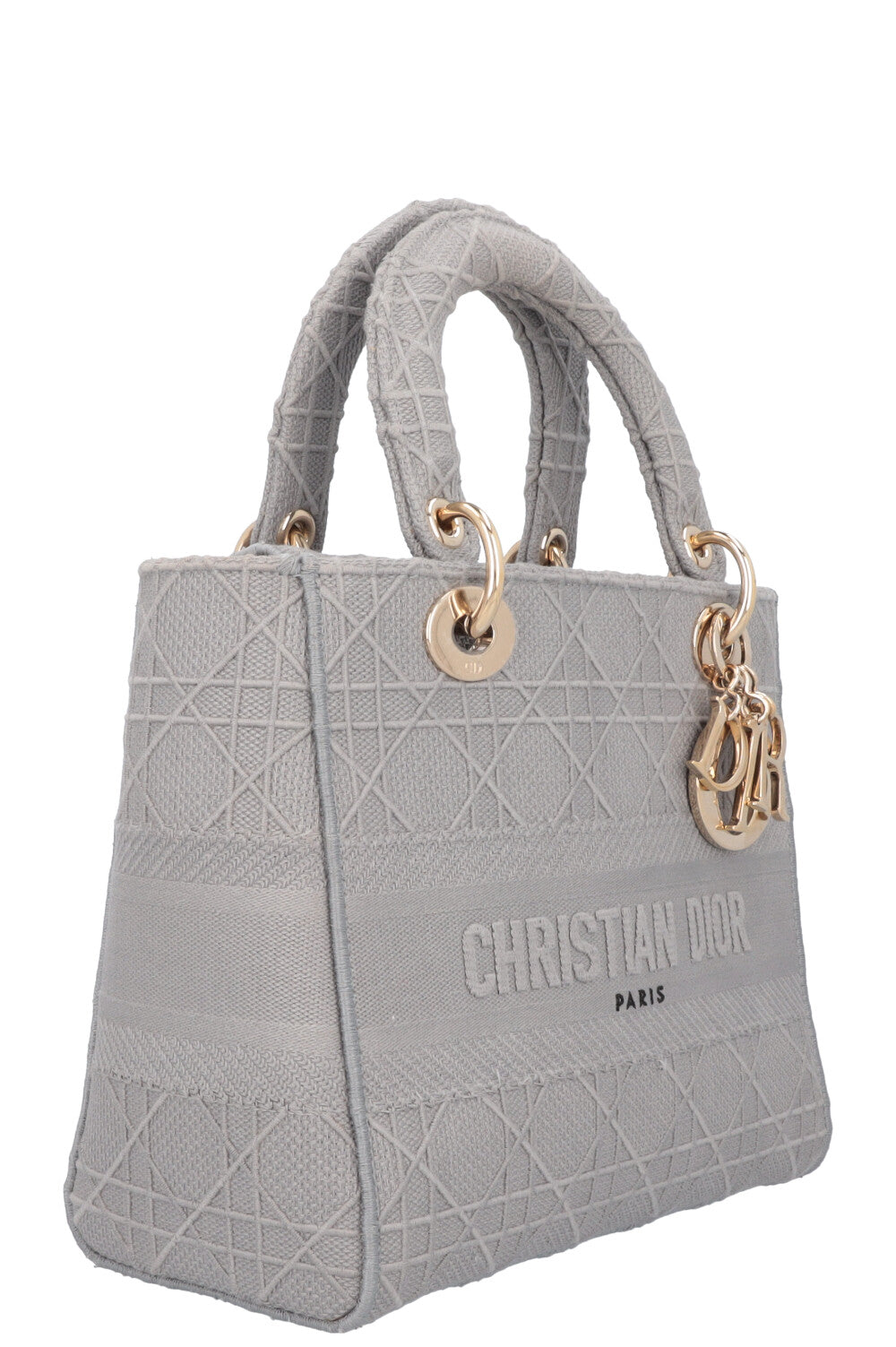 CHRISTIAN DIOR Lady D-Lite Cannage Canvas Grey