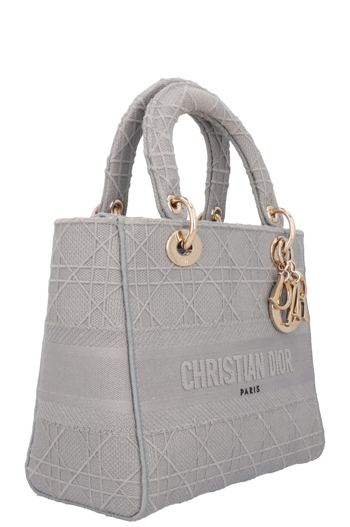 CHRISTIAN DIOR Lady D-Lite Cannage Canvas Grey