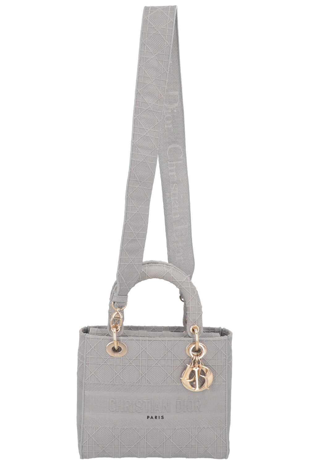 CHRISTIAN DIOR Lady D-Lite Cannage Canvas Grey