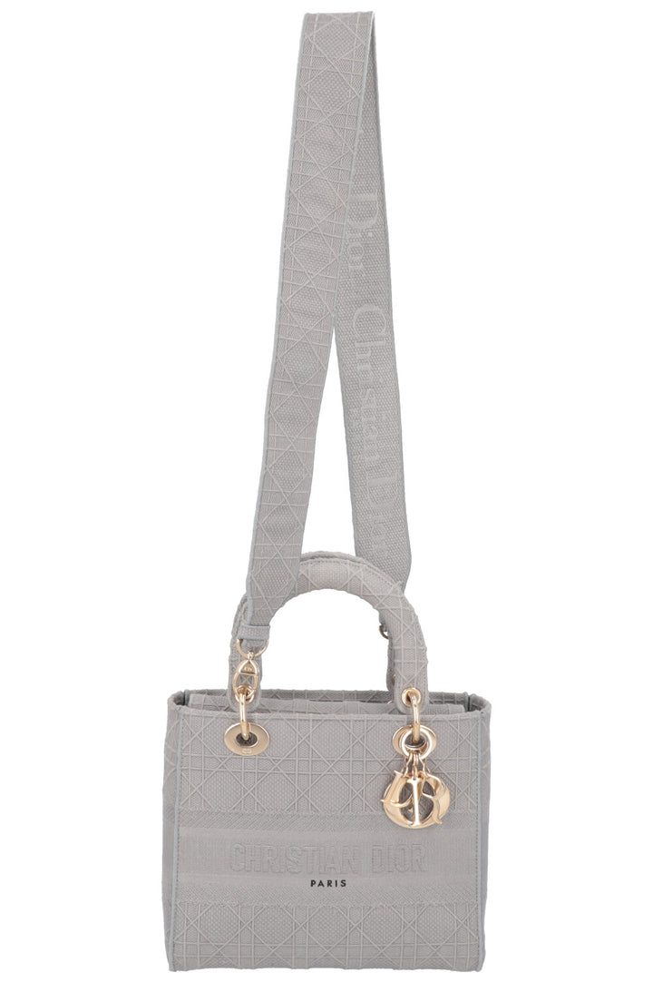 CHRISTIAN DIOR Lady D-Lite Cannage Canvas Grey