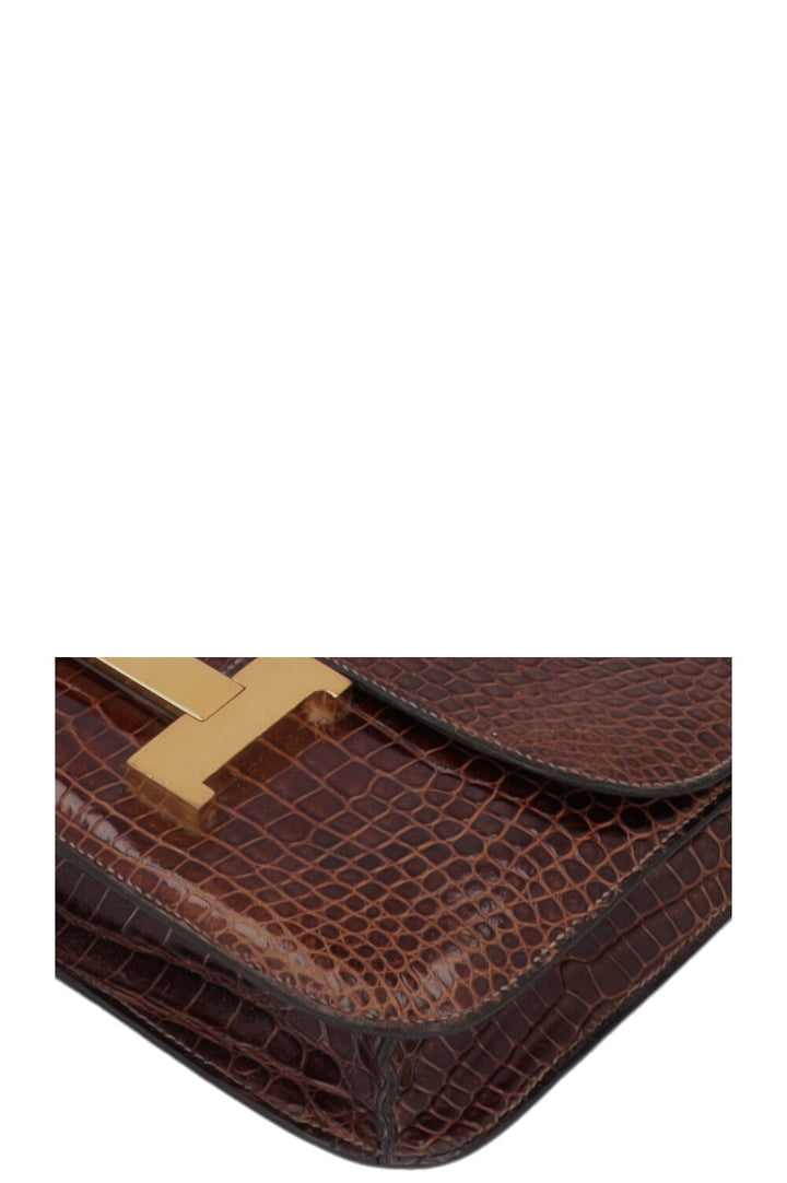 HERMÈS Constance 23 Crocodile Porosus Brown