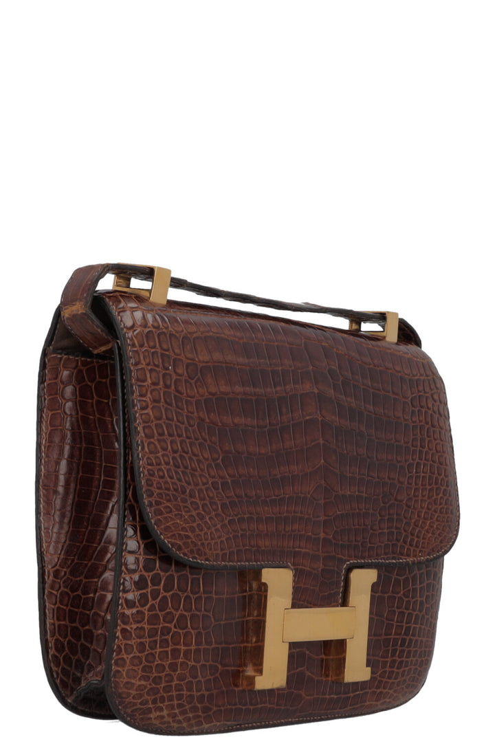 HERMÈS Constance 23 Crocodile Porosus Brown