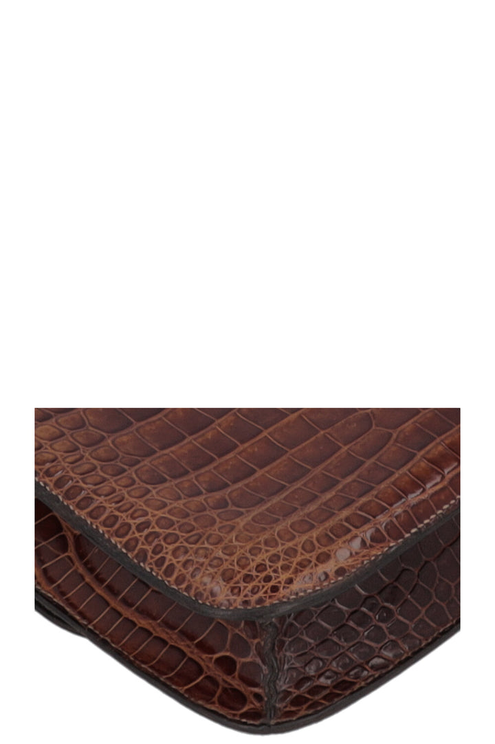 HERMÈS Constance 23 Crocodile Porosus Brown