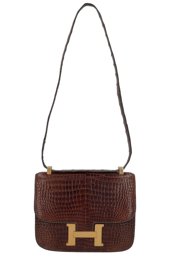 HERMÈS Constance 23 Crocodile Porosus Brown