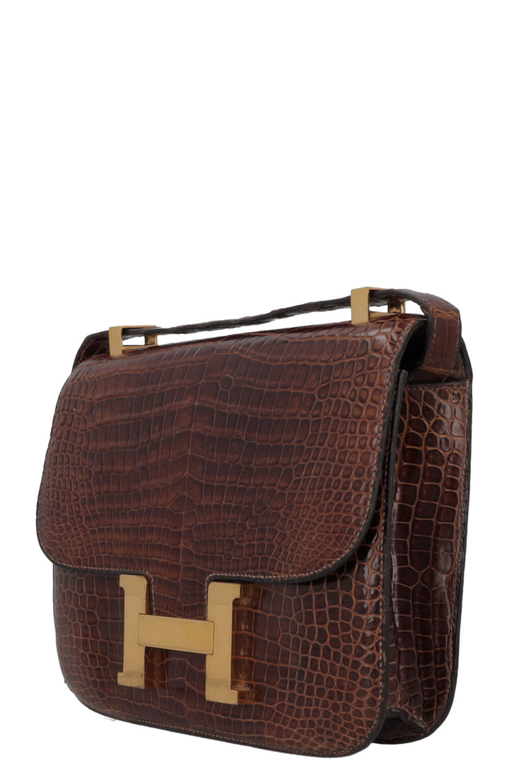 HERMÈS Constance 23 Crocodile Porosus Brown